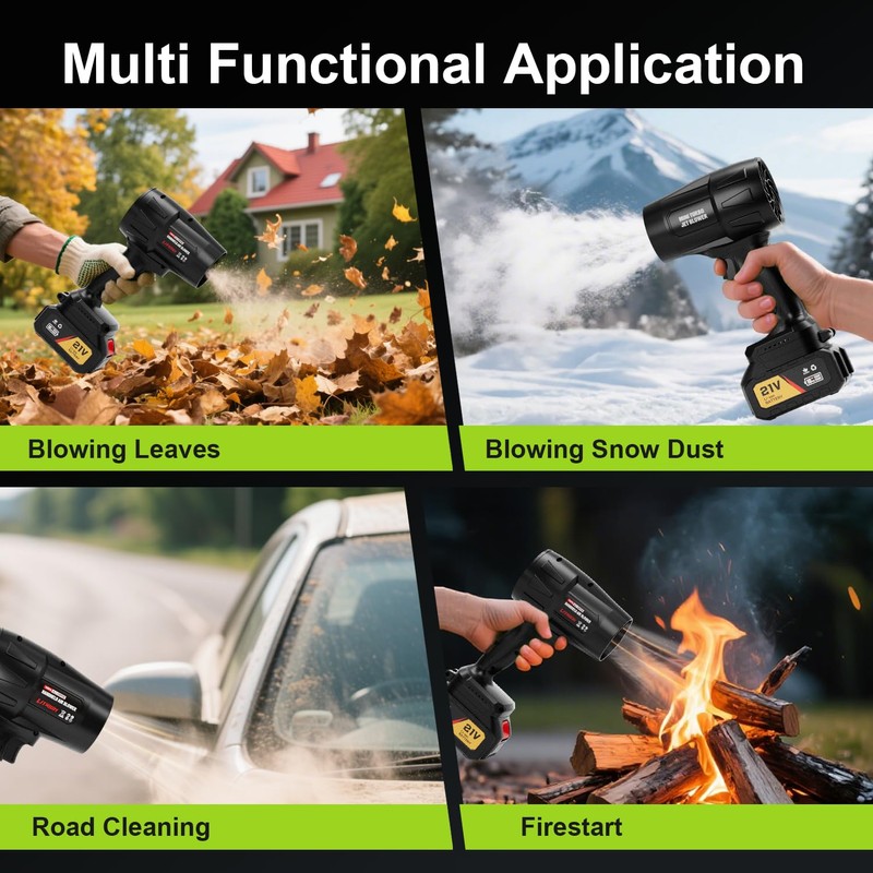 WEMARS Cordless Leaf Blower Handheld Leaf Blower Adjustable Speed Portable
