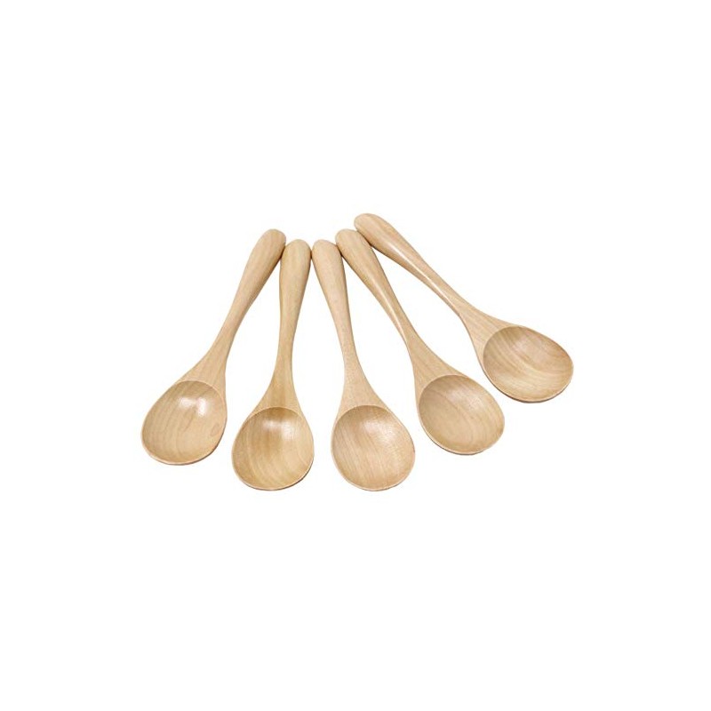 White House Wooden Soup Spoons, Set of 5, Length 6.0