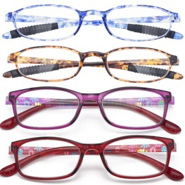 Mcoorn Lightweight and Flexible Reading Glasses Stylish Colorful Reader for Women 3.00