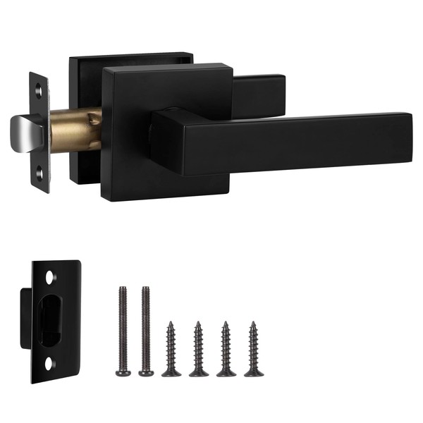 ZLLkeji Keyless Door Lock Door Handle Set Black Handle Set