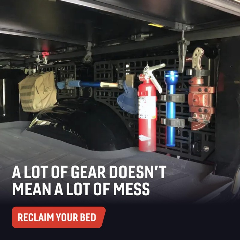 BuiltRight Industries Passenger Side Front Bedside MOLLE Panel Rack System