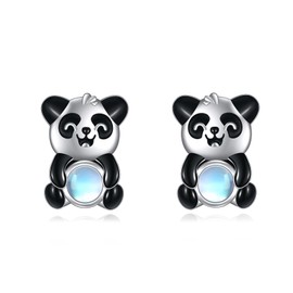 Panda Earrings for Girls Sterling Silver Panda Stud Earrings for Teens Hypoallergenic Earrings for Sensitive Ears Cute Panda Earrings Gifts for Women (Panda Earrings)