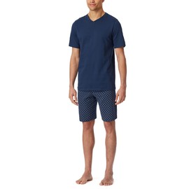 Schiesser Men's Pyjamas Short V-Neck Nightwear Set, Admiral_182200