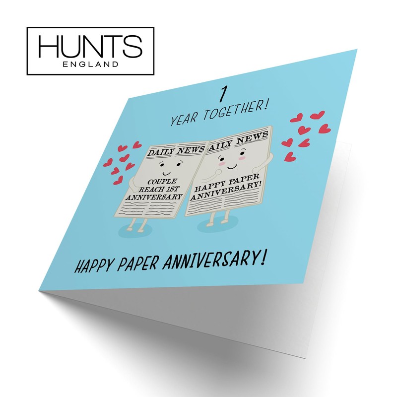 Hunts England - 1st Wedding Anniversary Card - Paper Anniversary
