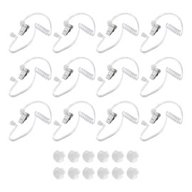 QUARKZMAN Ear Piece Headphones Earpiece Secret Agent Earpiece Costume Prop with Earphones Replacement Acoustic Tube for 2-Way Radio Audio Headphones Pack of 12