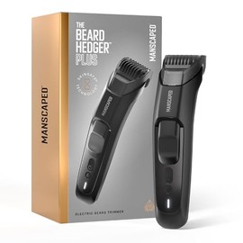 MANSCAPED® The Beard Hedger® PLUS, Men's Adjustable Beard & Mustache Trimmer with 14 Length Settings (1–20mm), Stainless Steel Blade, Waterproof Cordless Grooming, Travel Lock, USB-C Rechargeable