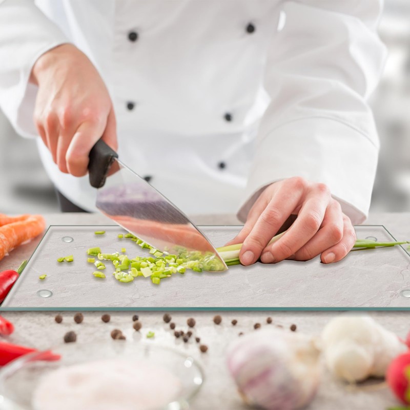 JAMBALAY 20"x16" Tempered Glass Cutting Board for Kitchen, Large Glass