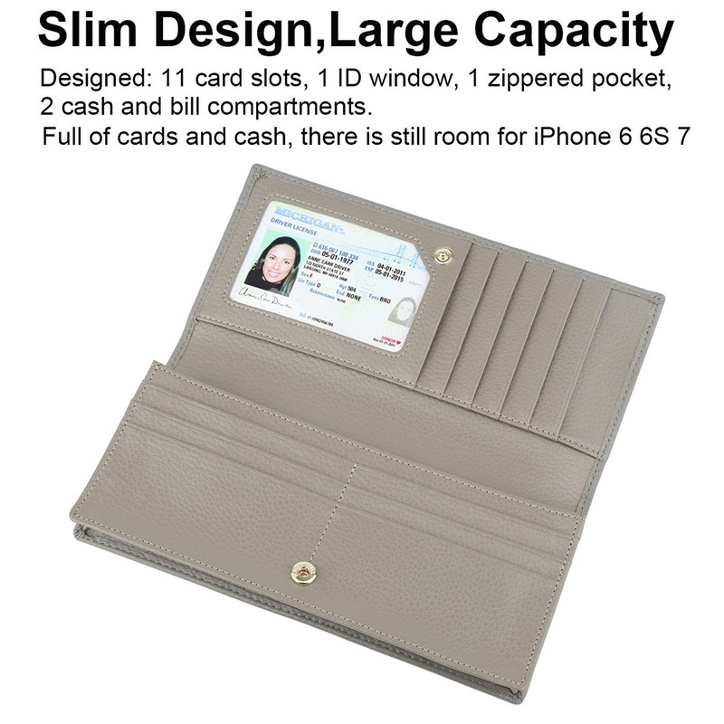 Lavemi Ultra Slim Thin Leather Women Wallet RFID Blocking Credit