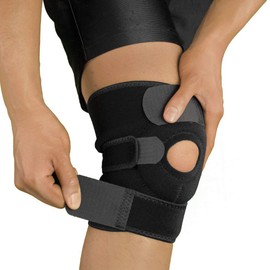Generise Kniebandage für Damen und Herren, verstellbar, Neopren, Kniebandage für Laufen, Gelenkschmerzen, Bänderverletzungen (schwarz)
