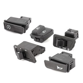 Motorcycle Switch Knob Kit Plastic 5 Pieces Motorcycle Starter High Beam Low Beam Headlight Horn Turn Signal Button Kit Fits Gy6 125CC