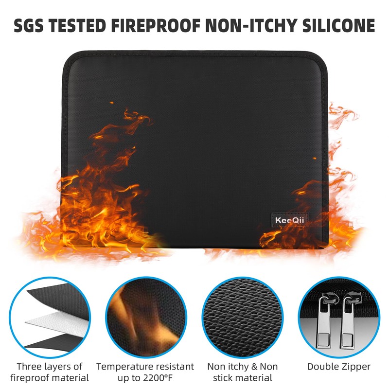 JUNDUN Fireproof Document Organiser - 26 Pockets Expanding File Folder