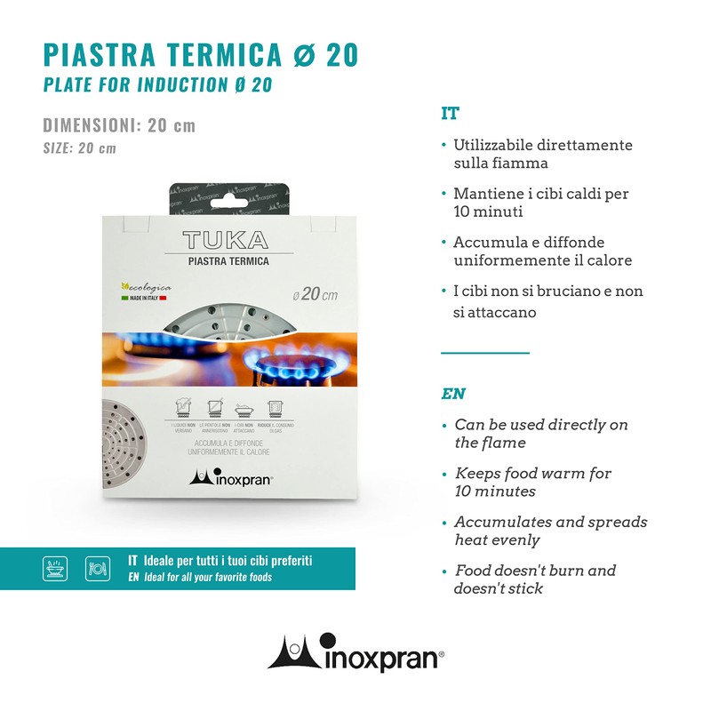 INOXPRAN Tuka Thermoplatte cm 20 Artikel für die Küche, Material,