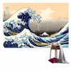 SUNSHINE EVERYDAY Cool Japanese Sea Wave Art Printing Tapestry Wall Hanging, Beach Towel Throw, Dorm Decoration, Tablecloth Japanese Art Curtain