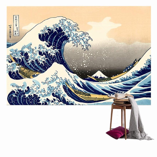 SUNSHINE EVERYDAY Cool Japanese Sea Wave Art Printing Tapestry Wall