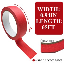 Colored Painters Tape, Premium Masking Master Tape, Multi-Surface Paint Tape, Removes Easily, Colorful Craft Paper Tape for Wall Painting Art Scrapbook Supplies (0.94 Inch Wide, 198yd =0.94IN*22yd*9)