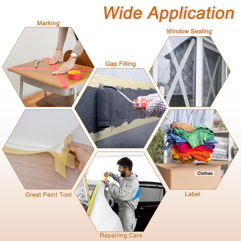 PATIKIL Masking Tape 0.2 Inch Wide, 4 Roll 22 Yard