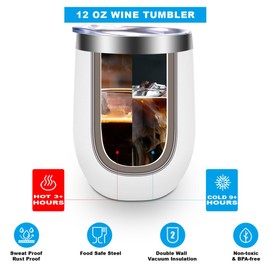 Gilmore Inspired Wine Tumbler, Girls Merchandise Fans Gifts, Luker's Dinner Inspired Gifts for Mom Girl Daughter Sister Friend, 12 oz Stainless Steel Coffee Thermos with Lid