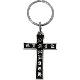 Black Sabbath Cross Metal Key Chain Silver, Silver, One size
