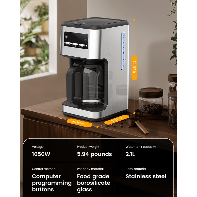 COWSAR 14-Cup Coffee Maker, 24-Hour Programmable Coffee Brewer, Keep Warm,