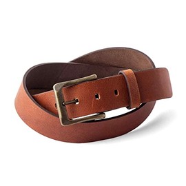 PEGAI McTROY 100% Full Grain Leather Belts for Men, Handmade, Buckle Design | Men's Leather Belt Ideal for Casual and Formal Wear l Irving [Rust, 44 (fits jeans 42)]
