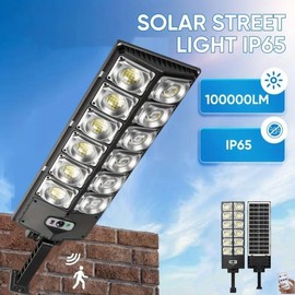 1600W Solar Street Lights Outdoor Waterproof, 6500K 80000LM Solar Powered Street Lights with Remote Control, Dusk to Dawn Solar Flood Light Motion Sensor Solar Parking Lot Lights for Yard, Deck, Garden - Watts: 1600W 4PACK