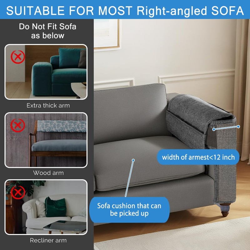 NATUYA Cat Scratch Furniture Couch Protector - Large Sisal Cat