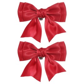 PATIKIL Women Bow Shoe Clips, 2 Pcs Satin Elegant Detachable Bowknot Shoe Clip, Cute Embellishment Shoe Buckle for Decoration Wedding Party, Dark Red