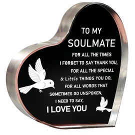 Valentine's Gift For Her & Him | Couple's Gifts - Valentine's Anniversary Birthday Gift | Acrylic Heart Keepsake 5.9x5.9 Inch | I Love You Gift