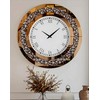 Artloge Crushed Diamond Wall Clock: 24 inch Round Decorative Mirrored
