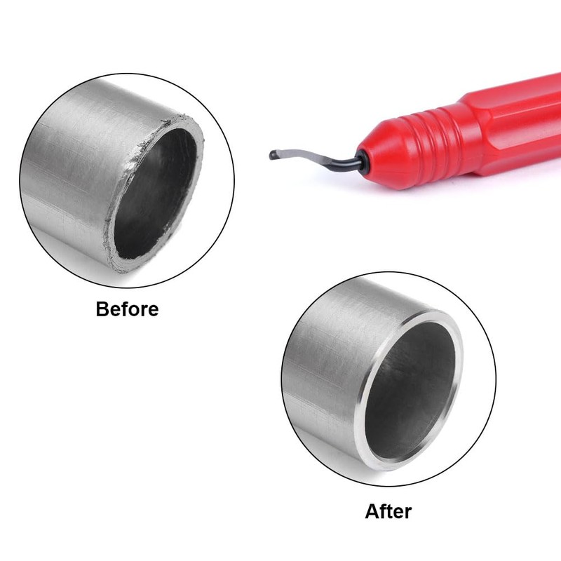 flintronic Universal Deburring Tool with 10 Replacement Blades, 360° Rotating