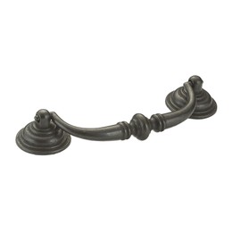 Richelieu Hardware BP30214909 4 1/4-in (108 mm) Center-to-Center, Traditional Cabinet Pull, Matte Black Iron