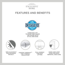 Exclusive Home Prague Trellis 100% Blackout Polyester Roman Shade, 27"x64", White