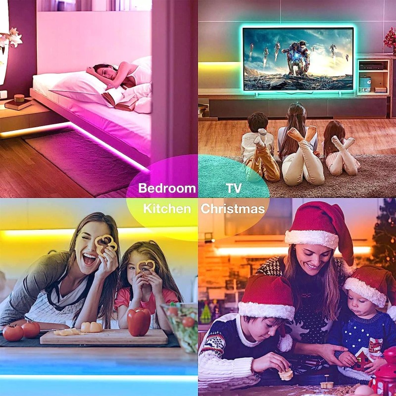 hyrion 100ft Smart Led Strip Lights for Bedroom, Sound Activated
