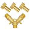 BesNPT Brass 3 Way Shut Off Valve 1/2" Hose Barb