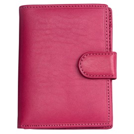 IL GIGLIO Women's Compact Size Genuine Leather Wallet Soft Without Any Logos and Markings Pink