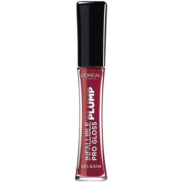 L'Oreal Paris Infallible Pro Gloss Plump Lip Gloss with Hyaluronic Acid, Long Lasting Plumping Shine, Lips Look Instantly Fuller and More Plump, Ruby Sheen, 0.21 fl. oz.