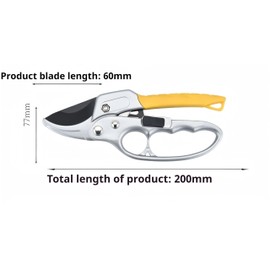 High-carbon steel blade garden shears, pruning scissors, ergonomic aluminum alloy handle, parrot-beak design, suitable for trimming various plants.