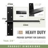 Floating Shelf Brackets Heavy Duty 3/8" Thick 4 Pack 14"