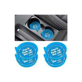 Mandark 4PCS Bling Car Cup Coaster, 2.75 Inch Anti-Slip Crystal Rhinestone Vehicle Cup Holder Insert Mat, Silicone Diamond Auto Interior Drink Coasters Decor Accessories, Universal Fit (Light Blue)