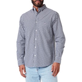 GANT Men's Reg Poplin Gingham Shirt, black