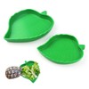 2 Pcs Leaf Reptile Food Water Bowl Plate Dish for