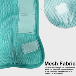 TARFEPA Adjustable Horse Fly Boots Set of 4, Equine Leg Protection Reduce Stomping, Breathable Mesh Fly Boots for Horses, Horse Leggings Leg Guards - Aqua Blue - Pony