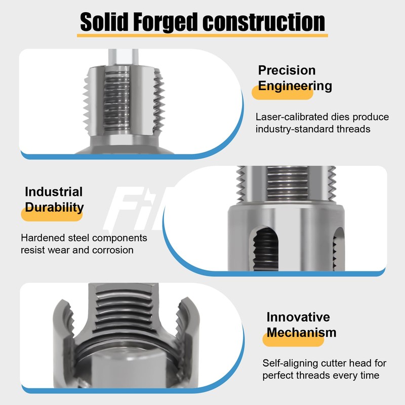 FiLwW Integrated Internal & External Pipe Threading Tool Kit with