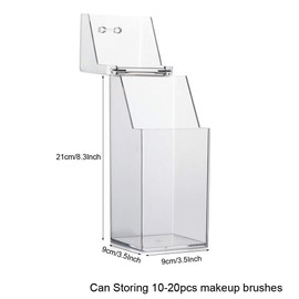 Square Clear Acrylic Makeup Brush Holder with Lid Cover Cosmetic Brush Eyebrow Pencil Storage Organizer Jewellery Cotton Pads Storage Box Case for Bathroom Bedroom