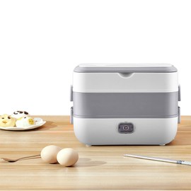 Mightree Electric Lunch Box, 200W Removable Heated Lunch Boxes for Working Men, 2L Capacity Food Faster Heater, Lunch Box Food Warmer for Home Office with 4 Stainless Steel Container, 1 Fork& Spoon