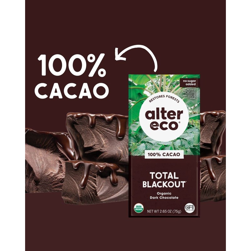 Alter Eco | Dark Chocolate Bars | Pure Dark Cocoa,