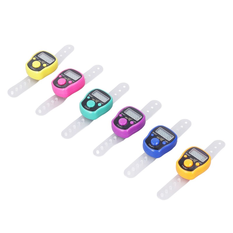 6 Pcs Electronic Finger Counter Portable Lightweight Adjustable Ring Clicker