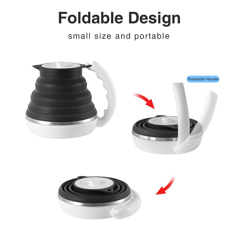 Ultrathin Food Grade Silicone Travel Foldable Electric Kettle Variable Temperature