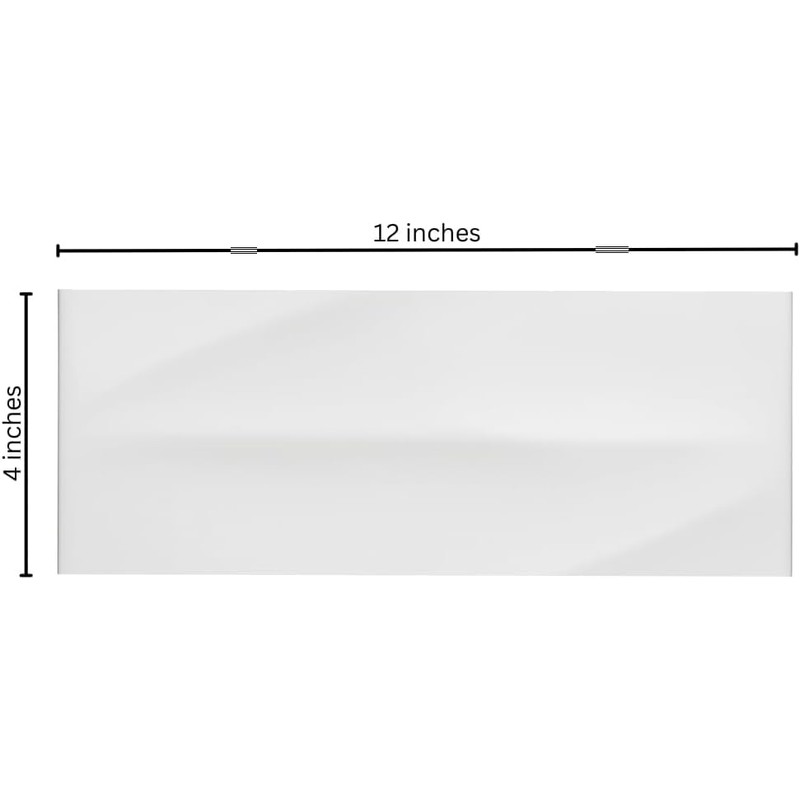Tenedos 4x12 White Cool Subway Ceramic Wall Tile 3D Design