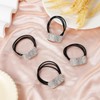 4Pcs Rhinestone Hair Scrunchies Crystal Hair Ties Rubber Bands Chic